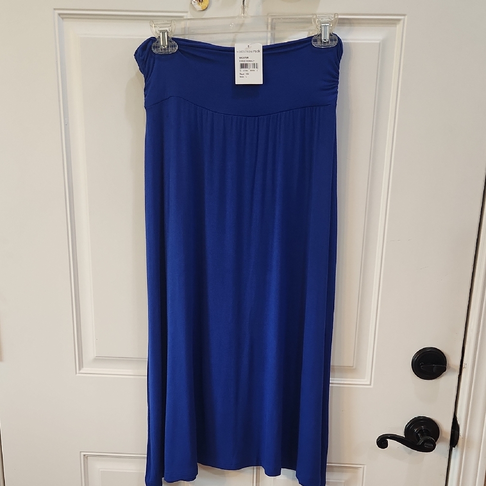 Nwt Bobeau Cobalt Blue Midi Skirt